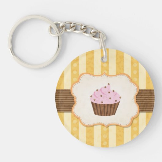  Cupcake Achtergrond Sleutelhanger (Voorkant)