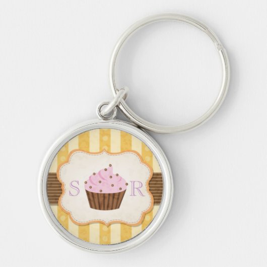 Cupcake Achtergrond Sleutelhanger (Voorkant)
