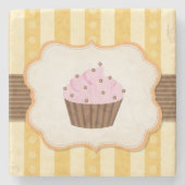 Cupcake Achtergrond Stenen Onderzetter (Voorkant)