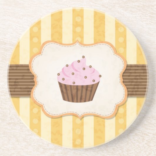Cupcake Achtergrond Zandsteen Onderzetter (Voorkant)