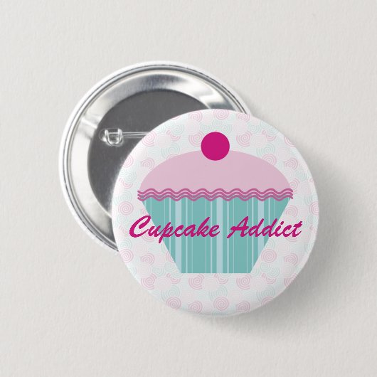 Cupcake Addict Button / Badge (Voorkant /achterkant)