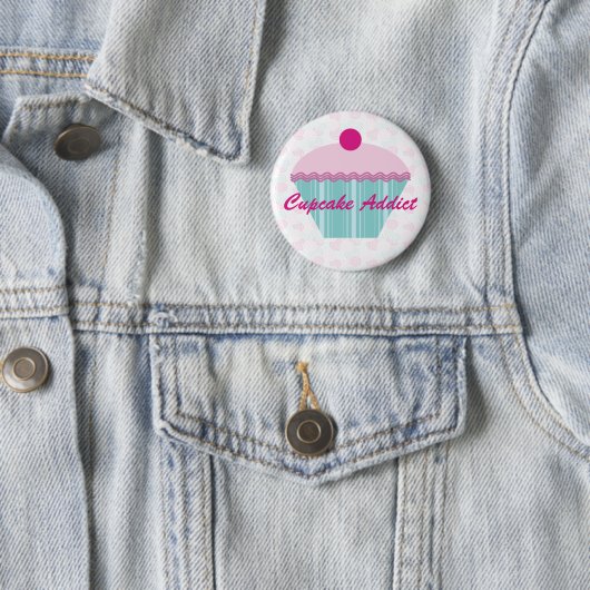 Cupcake Addict Button / Badge (In situ)