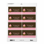 Cupcake-Adresetiketten Etiket (Full Sheet)