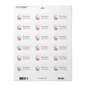 Cupcake-Adresetiketten Etiket (Full Sheet)