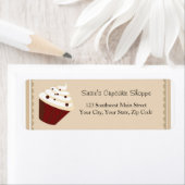 Cupcake Adresetiketten, zachte mokka strepen Etiket (Insitu)