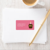 Cupcake adreslabel - roze etiket (Insitu)