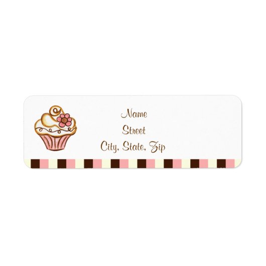 Cupcake adreslabels etiket (Voorkant)