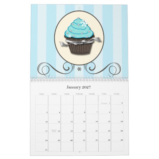 Cupcake Agenda 2011, dubbele pagina Kalender (Jan 2027)