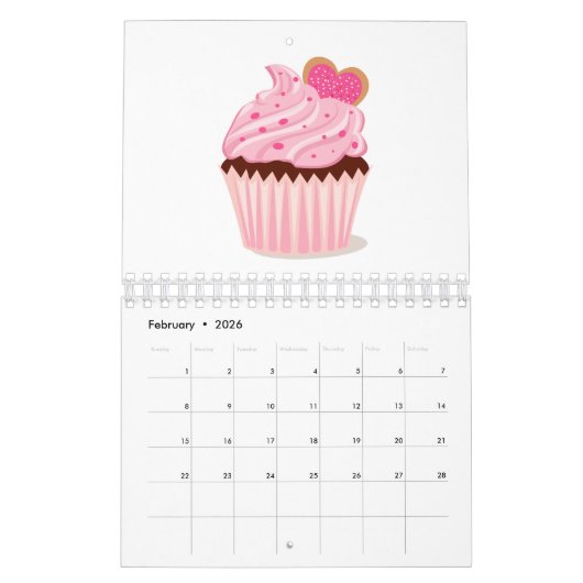 Cupcake-agenda Kalender (Feb 2026)