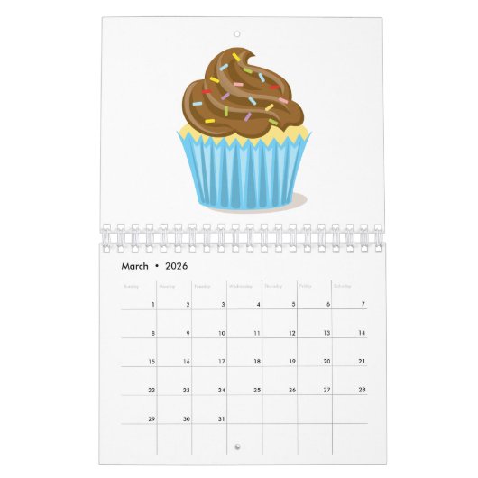 Cupcake-agenda Kalender (Mar 2026)