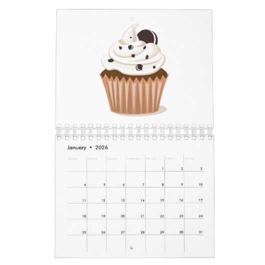 Cupcake-agenda Kalender (Jan 2026)