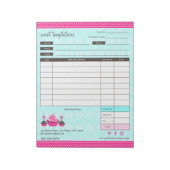 Cupcake and Cake Pops Receipt Order Form Notitieblok (Linkerzijde)