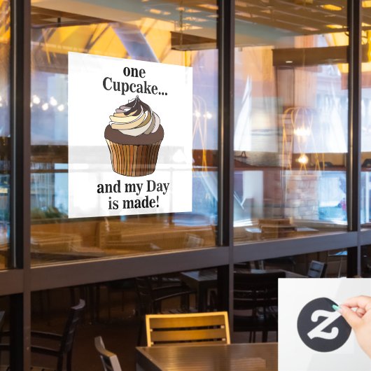 Cupcake And My Day is Made Cupcake Restaurant Raamsticker (Restaurant Raam)