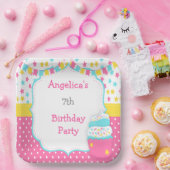 Cupcake and Sprinkles Birthday Party Papieren Bordje (Feest)