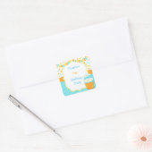 Cupcake and Sprinkles Birthday Party Vierkante Sticker (Envelop)