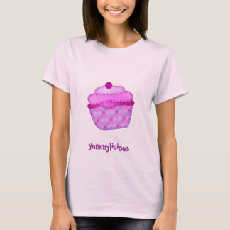 Cupcake Applique Damestop - Mauve en Roze T-shirt