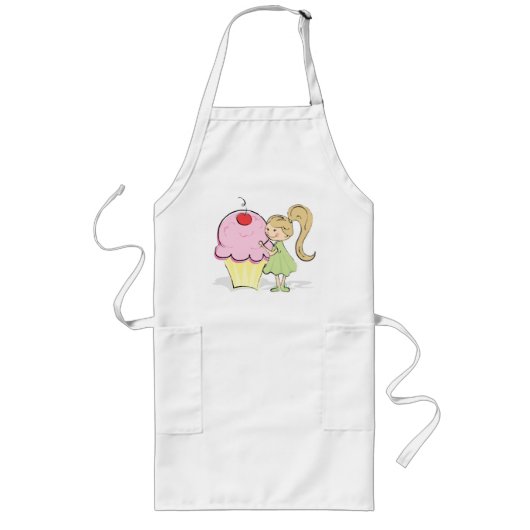 Cupcake Apron Lang Schort (Voorkant)