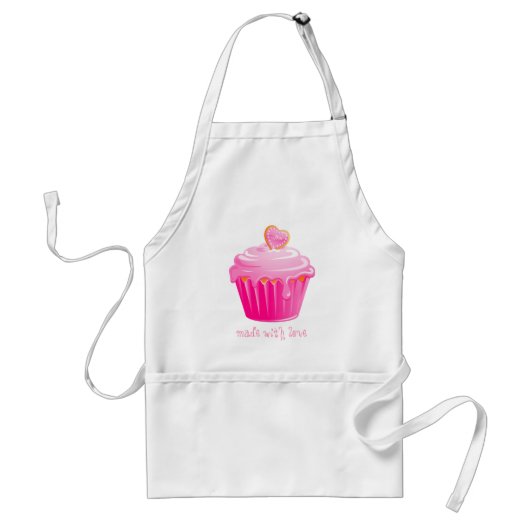 Cupcake Apron Pastry Chef Pink Icing Standaard Schort (Voorkant)