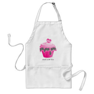 Cupcake Apron Pastry Chef Zebra Roze Standaard Schort