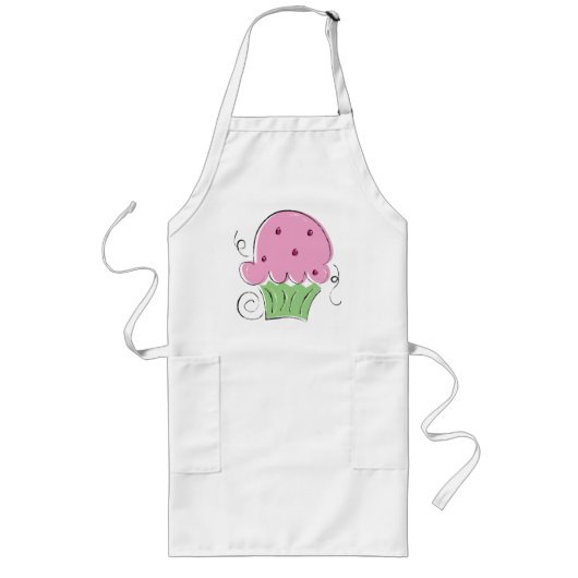Cupcake Apron Whimsical Lang Schort (Voorkant)