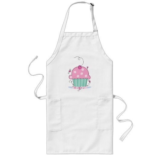 Cupcake Apron Whimsical Lang Schort (Voorkant)