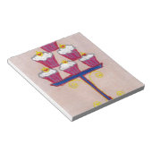 Cupcake Art Print met kersen en roze achtergrond Notitieblok (Schuin)