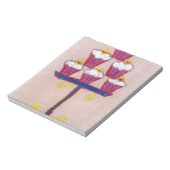 Cupcake Art Print met kersen en roze achtergrond Notitieblok (Linkerzijde)