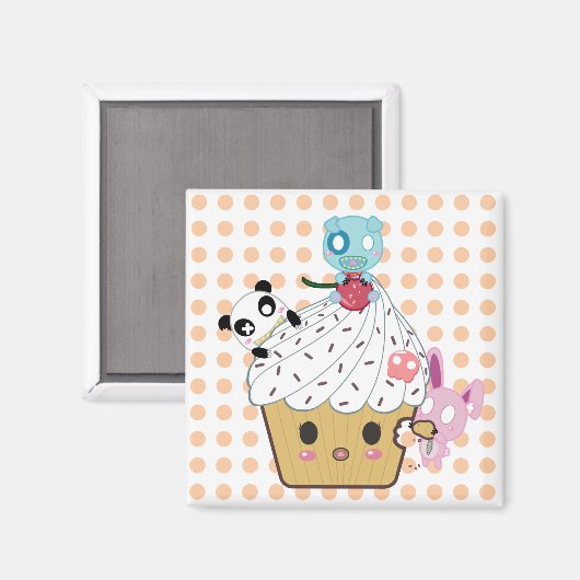 Cupcake Attack! (>_<) Magneet (Voorkant / Achterkant)