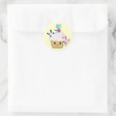 Cupcake Attack! (>_<) Ronde Sticker (Tas)