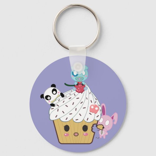 Cupcake Attack! (>_<) Sleutelhanger (Voorkant)
