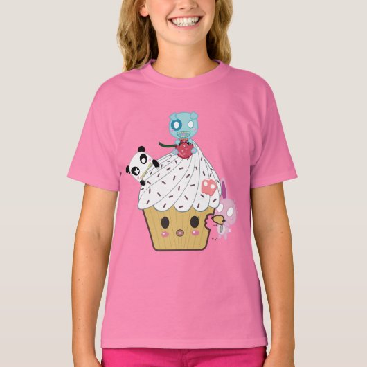 Cupcake Attack! (>_<) T-shirt (Voorkant)