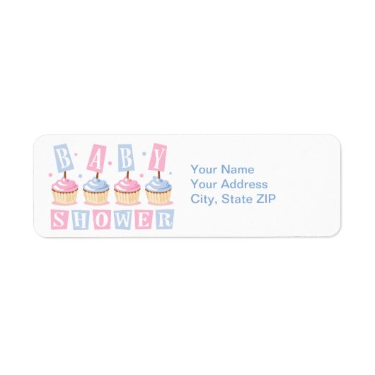 Cupcake Baby shower Label (Voorkant)
