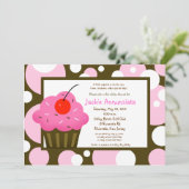 Cupcake-Baby shower Matig Roze chocolade Kaart (Staand voorkant)