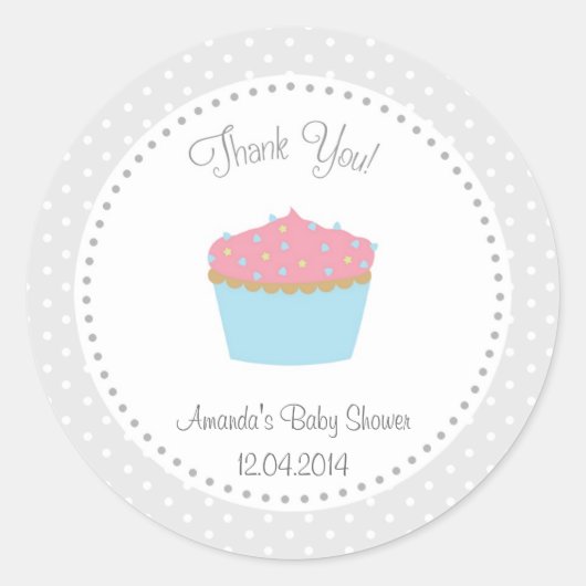 Cupcake Baby shower Sticker (Voorkant)