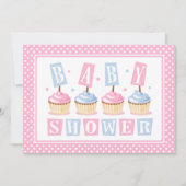 Cupcake Baby shower Uitnodiging (Voorkant)