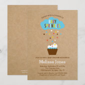 Cupcake Baby Sprinkle Baby shower Invitation Kaart (Voorkant / Achterkant)