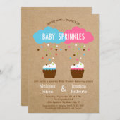 Cupcake Baby Sprinkle Baby shower Invitation Kaart (Voorkant / Achterkant)