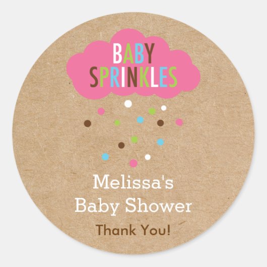 Cupcake Baby Sprinkle Baby shower Sticker (Voorkant)