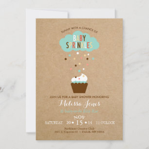 Cupcake Baby Sprinkle Baby shower Uitnodiging