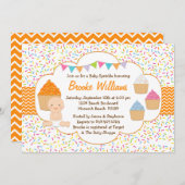 Cupcake Baby Sprinkle Shower Invitation Neutraal Kaart (Voorkant / Achterkant)