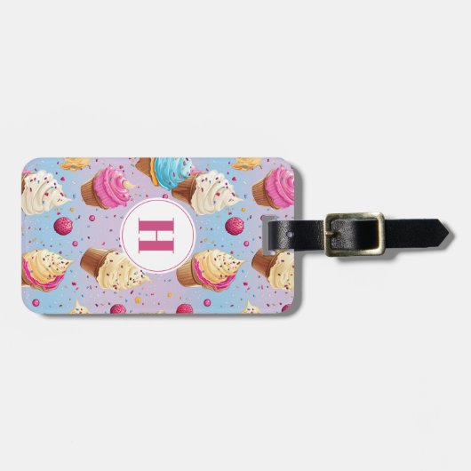 Cupcake-Bagagelabel Bagagelabel (Voorkant horizontaal)