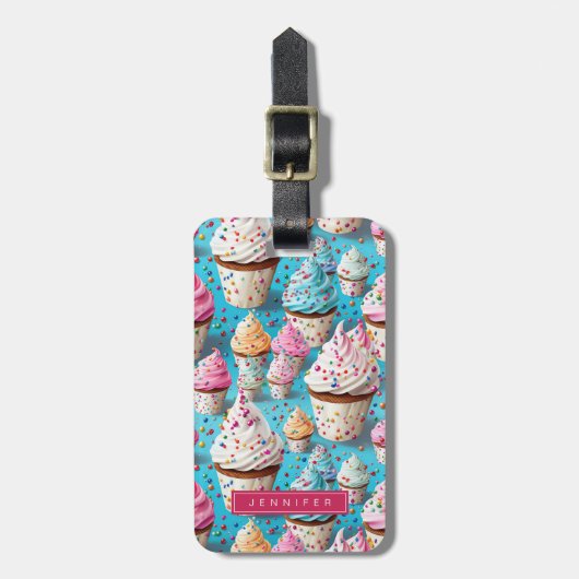 Cupcake Bagagelabels (Voorkant verticaal)