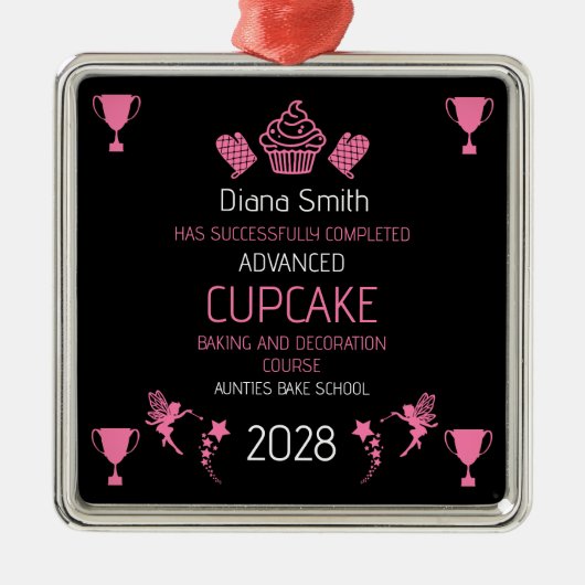 Cupcake bakcursus metalen ornament (Voorkant)