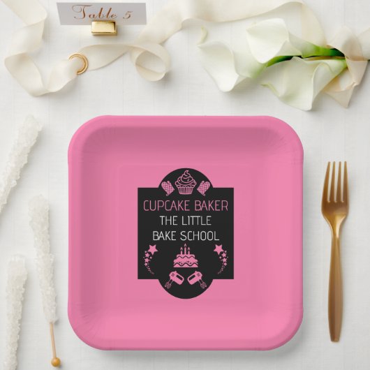Cupcake bakcursus papieren bordje (Huwelijk)