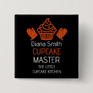 Cupcake bakcursus vierkante button 5,1 cm