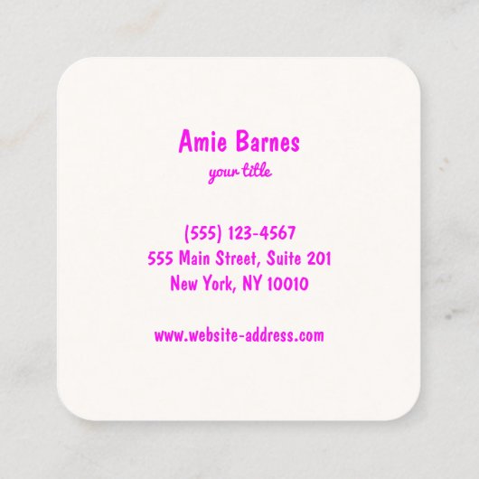 Cupcake Baker Bakery Chef Catering Vierkante Visitekaartje (Achterkant)