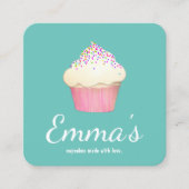Cupcake Baker Bakery Chef Catering Vierkante Visitekaartje (Voorkant)