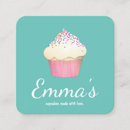 Cupcake Baker Bakery Chef Catering Vierkante Visitekaartje