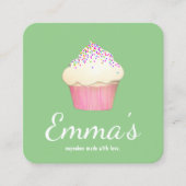 Cupcake Baker Bakery Chef Catering Vierkante Visitekaartje (Voorkant)