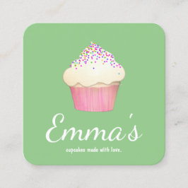 Cupcake Baker Bakery Chef Catering Vierkante Visitekaartje